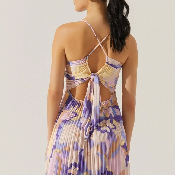 Blythe Floral Plisse Midi Dress - Picture 5 of 6